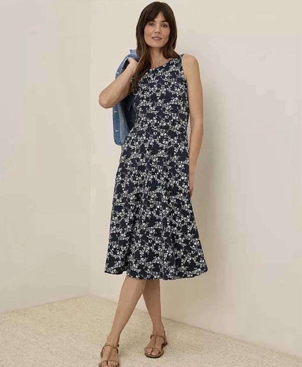 Pact Women's Organic Cotton Fit & Flare Keyhole Back Dress